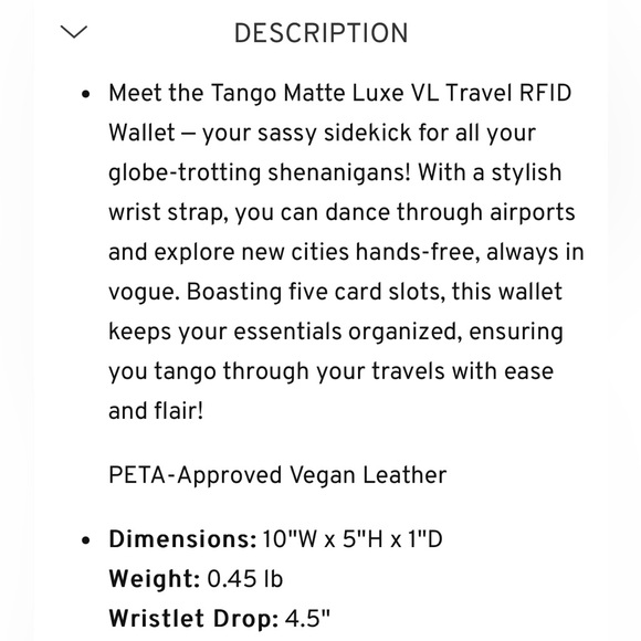 LUG TANGO MATTE LUXE VL, Indigo, NWT - Picture 8 of 9